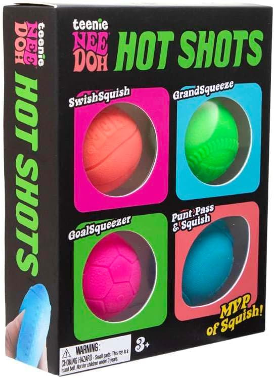 Schylling NeeDoh Hot Shot Teenie Needoh 4 Pack - Sensory Squeeze Toy - 1.5" in Diameter - Colors ... | Amazon (US)