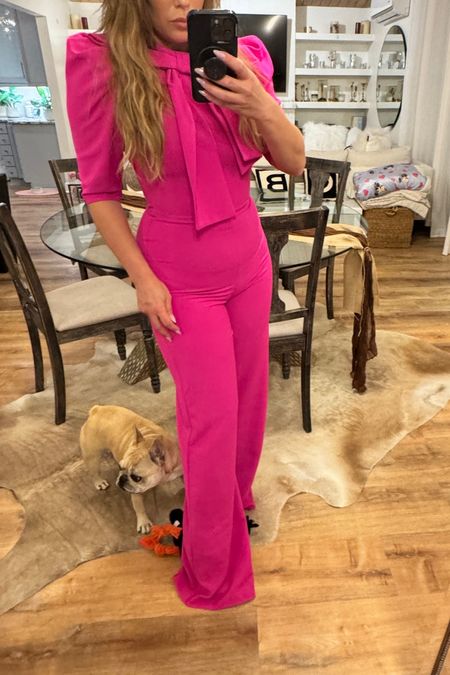 Ignore the fact that my jumpsuit needs to be hemmed (currently happening as we speak 😃) but how adorable is this magenta Black Halo jumpsuit?! Love the structure up top and love the wide leg at the bottom! PS . This is the same exact jumpsuit that my girl, Jennifer Hudson wore that I posted of us dancing a few days ago. Check it out and let me know your thoughts in the comments below! 💓

#LTKMostLoved #LTKstyletip #LTKworkwear