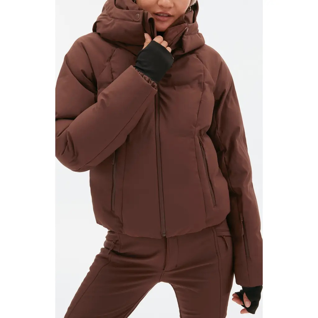 Halfdays Georgie Puffer Jacket in Spiked Cocoa at Nordstrom, Size X-Large | Nordstrom