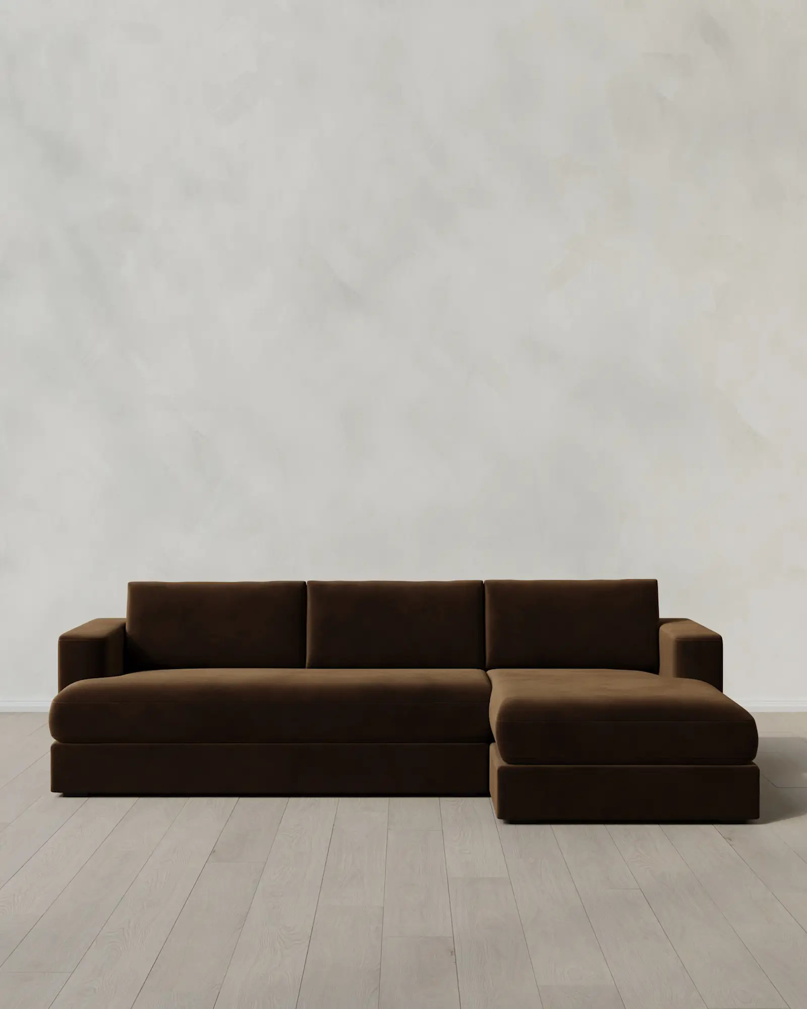 Sierra Curved Arm Chaise Sectional in Performance Velvet | Quince