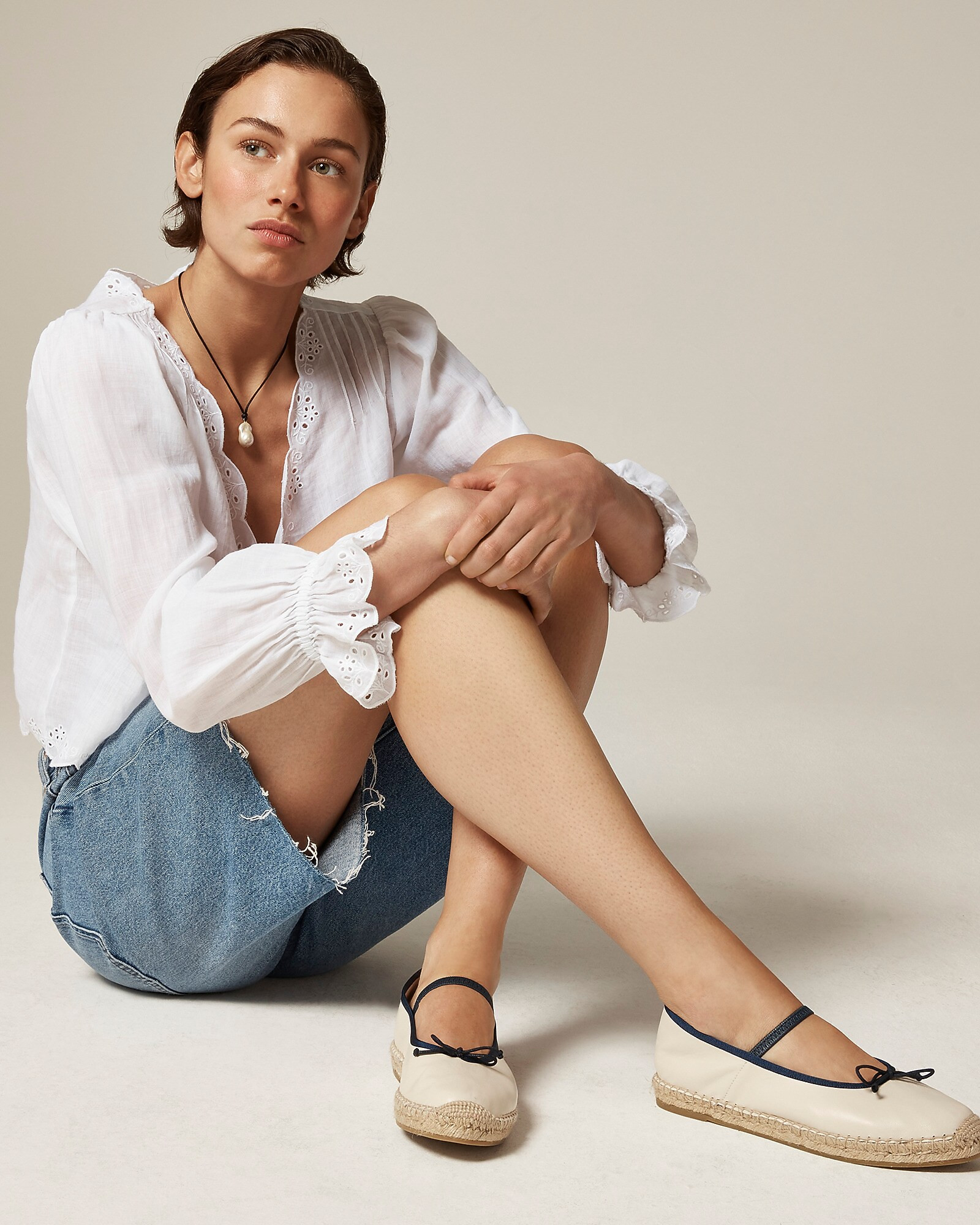 Made-in-Spain Mary Jane espadrille flats in leather | J. Crew US