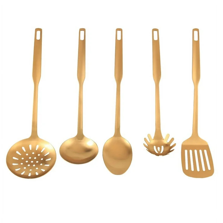 Stainless Steel Kitchen Utensils 5-Piece Cooking Trowel Set, Tool Gold | Walmart (US)