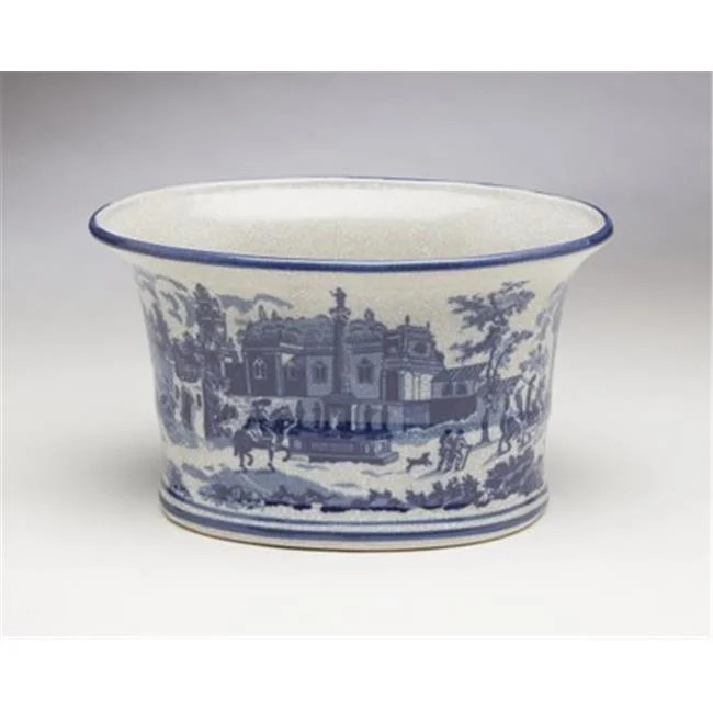AA Importing 59846 Town Scene Toile Design Planter, Blue & White | Walmart (US)