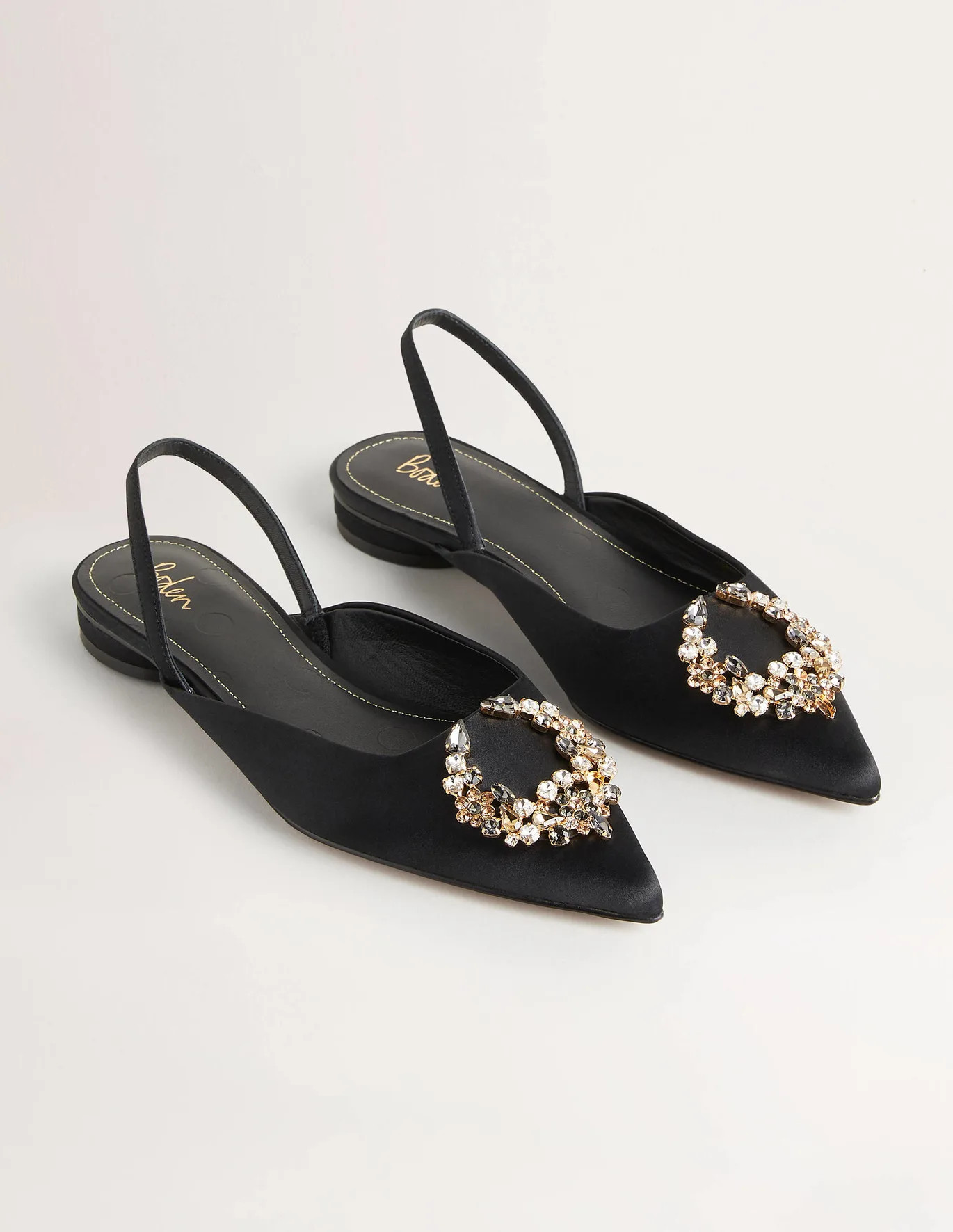 Embellished Satin Slingbacks | Boden (US)
