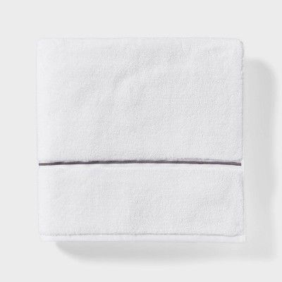 Oversized Spa Plush Bath Towel Dark Gray Embroidered - Threshold™ | Target