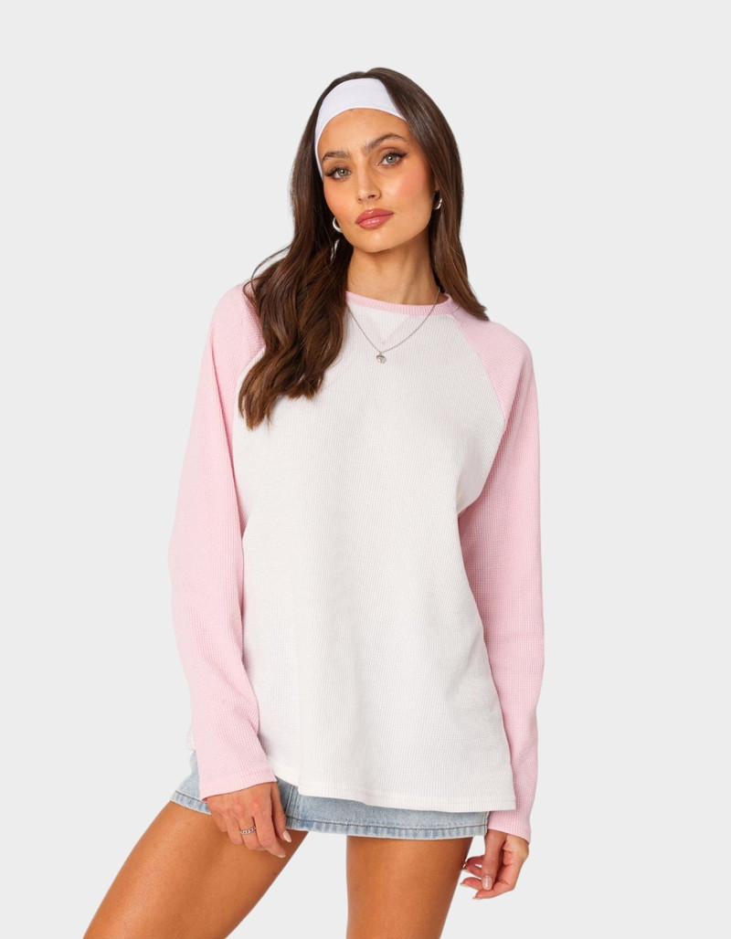 EDIKTED Me Time Oversized Waffle Top | Tillys