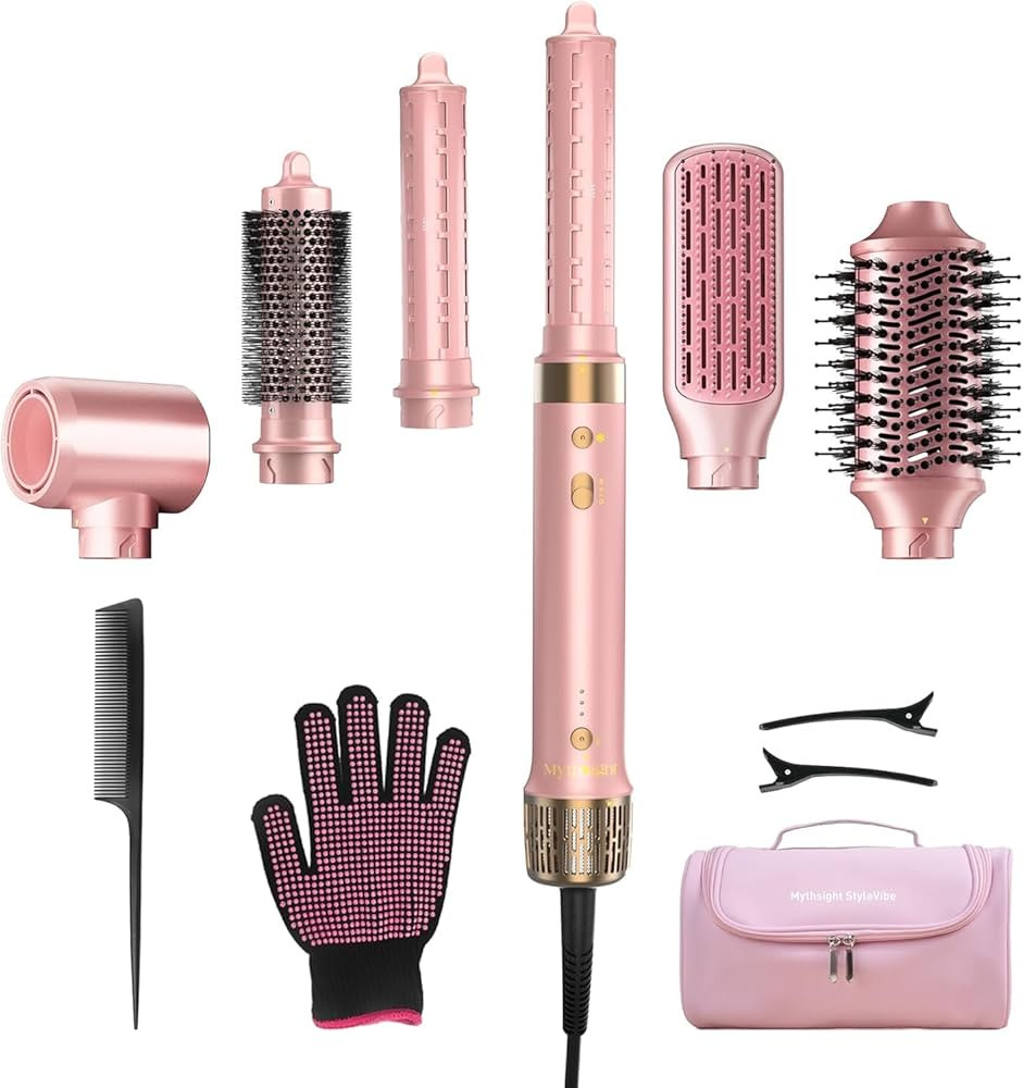 Mythsight StyleVibe 6-in-1 Air Styler, Hair Dryer & Blow Dryer Brush with Auto-Wrap Curl L/R, Fas... | Amazon (US)