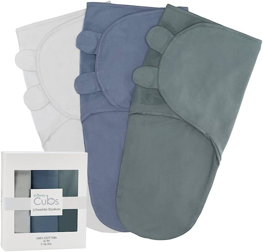 Comfy Cubs Swaddle Blanket Baby Girl Boy Easy Adjustable 3 Pack Infant Sleep Sack Wrap Newborn Ba... | Amazon (US)