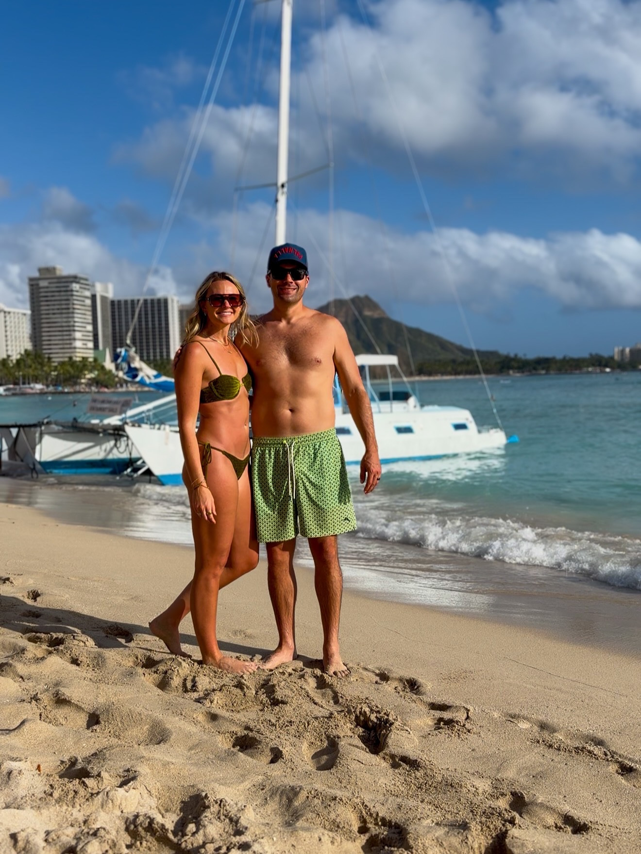 The long awaited R&R has officially commenced! Wearing my new fav velvet bikini from Triangle swim and my husbands new swim trunks from Tommy Bahama 

Aloha🌺

#LTKSeasonal #LTKSwim