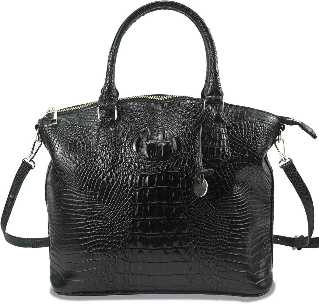 Crocodile Embossed Purse for Women Top-handle Handbag Crossbody Leather Bag Large Tote with Shoul... | Amazon (US)