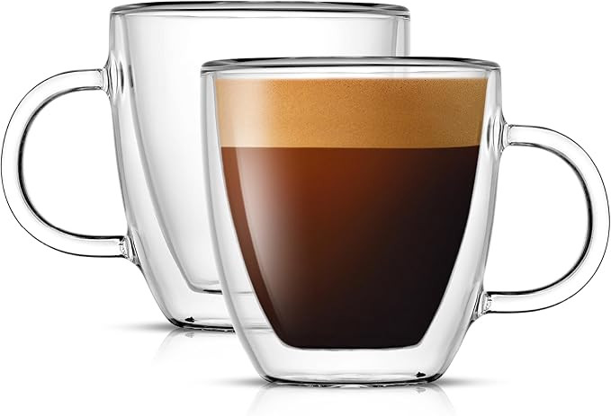 JoyJolt Savor Double Wall Insulated Glasses Espresso Mugs (Set of 2) - 5.4-Ounces | Amazon (US)