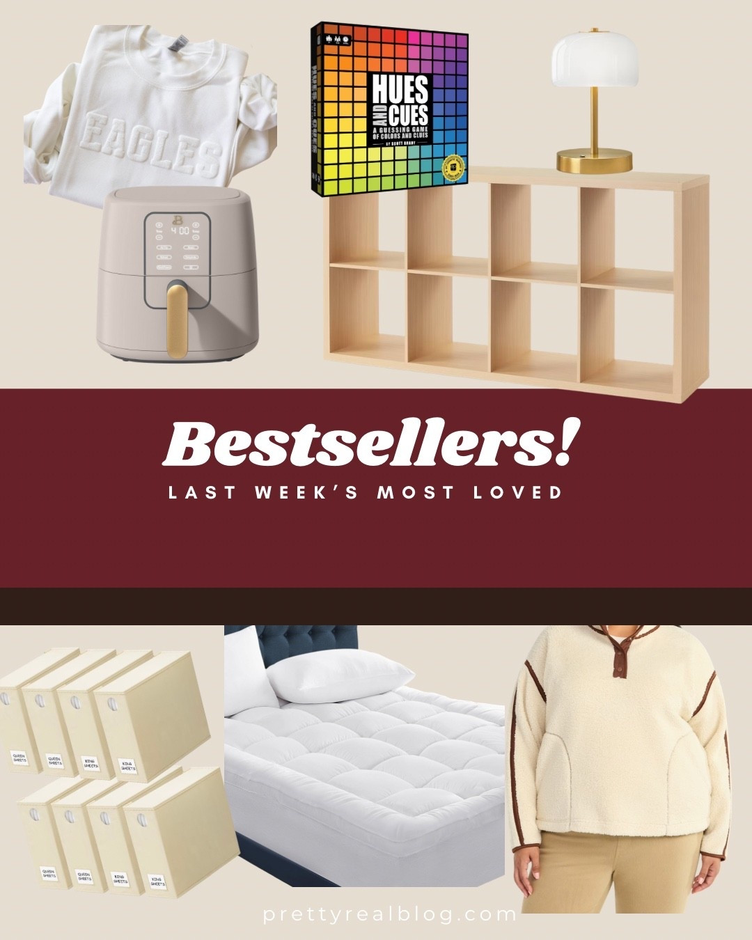Last week’s best sellers! Fun family game, school spirit sweatshirt, cubby storage for organization, fluffy mattress topper, sheet organizer for organizing your linen closet, pretty air fryer, cute little cordless LED lamp, super cute and cozy free people inspired fleece comes in plus sizes (up to 4X)

#LTKPlusSize #LTKHome
