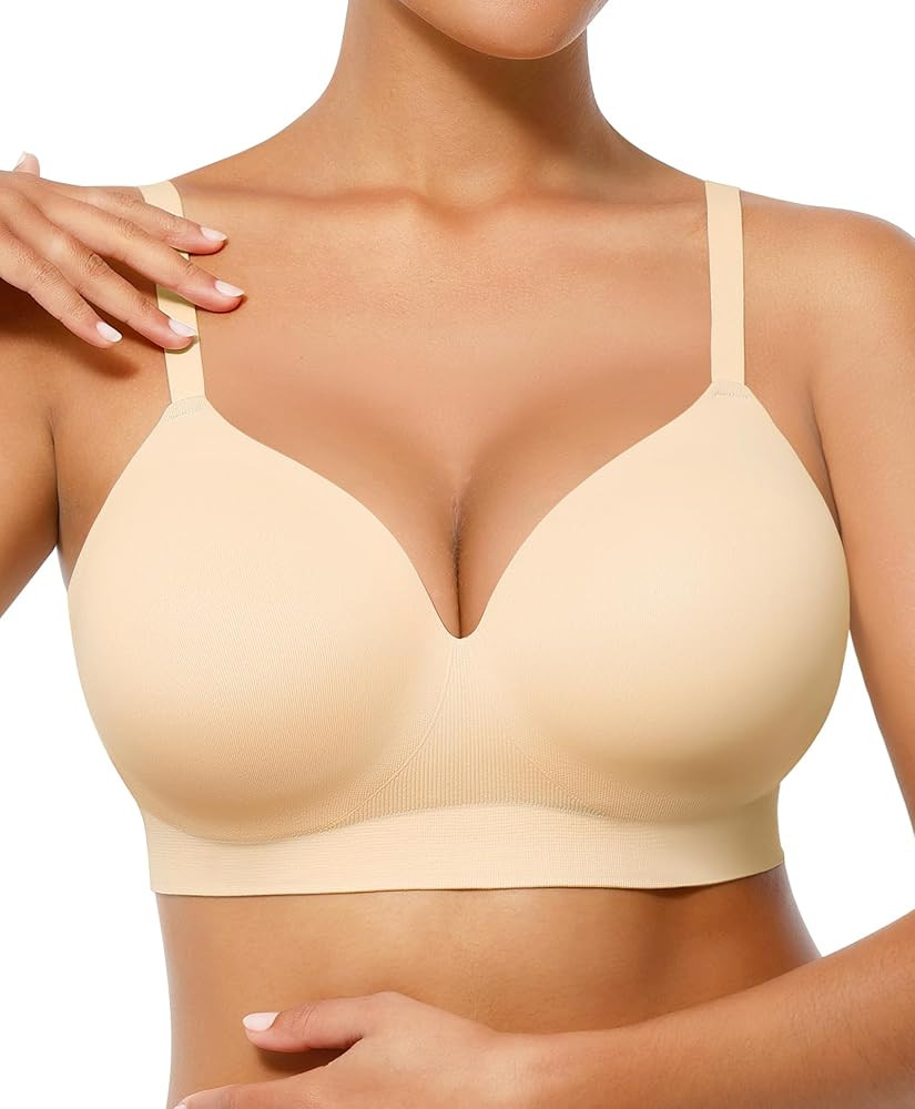 FeelinGirl Wireless Push Up Bra for Women, Seamless Comfort Bralettes No Underwire Supportive Ful... | Amazon (US)