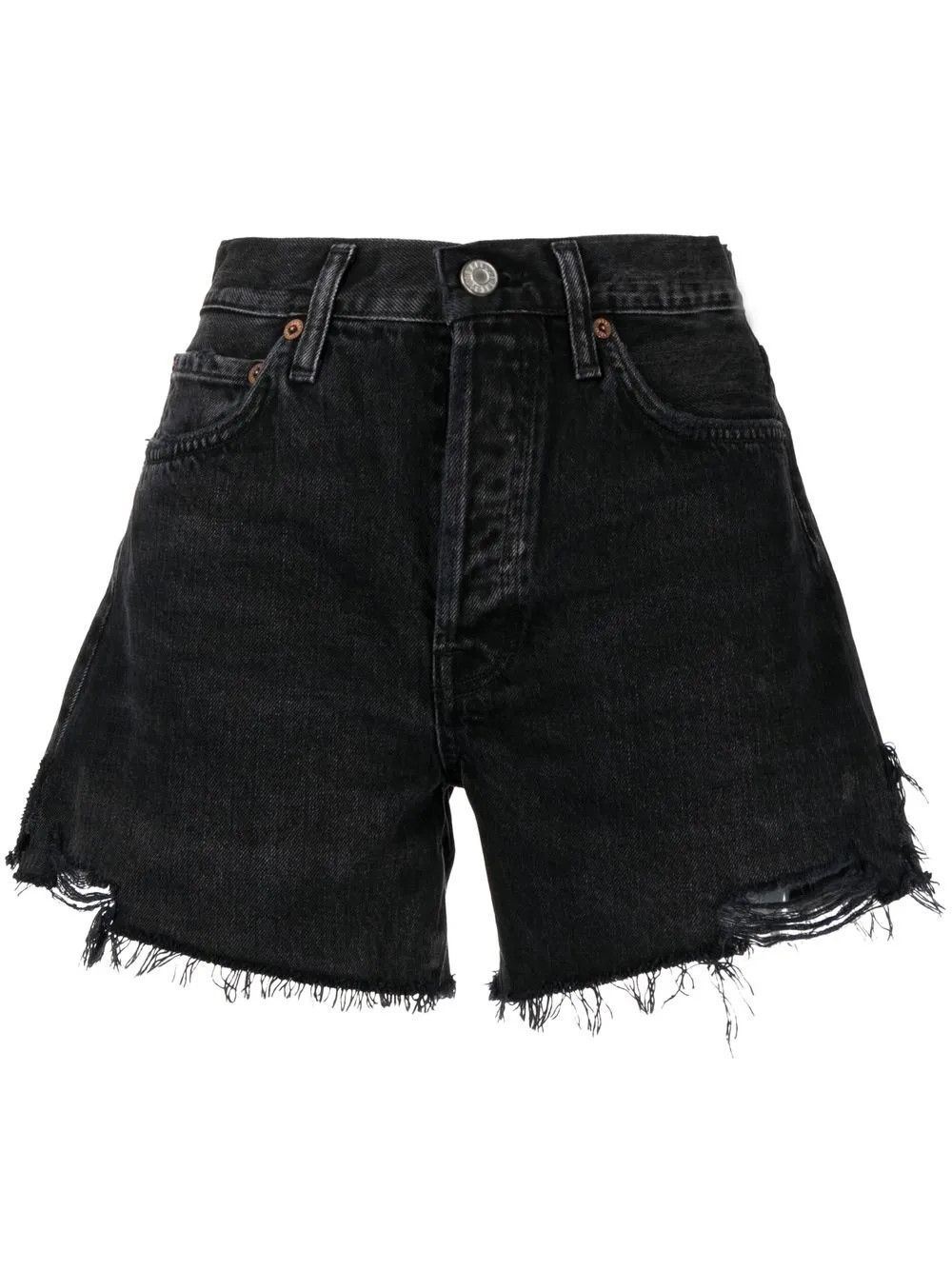 AGOLDE raw-cut Denim Shorts - Farfetch | Farfetch Global