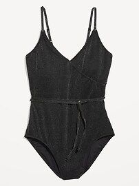 Shine Wrap-Front Swimsuit | Old Navy (US)