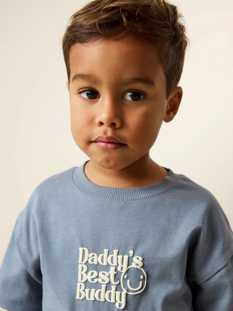 Blue Daddy's Best Buddy Short Sleeve Small Graphic T-Shirt (3mths-7yrs) | Next US