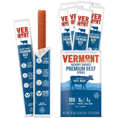 Snack Sticks by Vermont Smoke & Cure - Premium Beef - Hickory Smoked - Healthy Meat Protein - 1oz Jerky Stick 24 count carton | Target