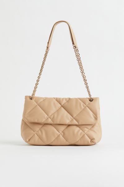 New ArrivalQuilted, lightly padded bag. Two metal chain shoulder straps, flap with concealed magn... | H&M (US + CA)