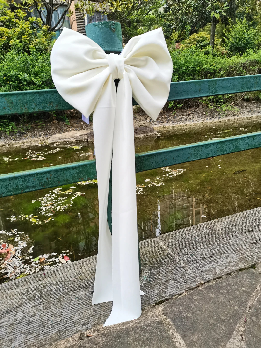 1pc Extra Big Bow, Ivory, Car Bow, Christmas Tree Topper, Formal Wedding Decor, Wreath Premade Bo... | Etsy (US)