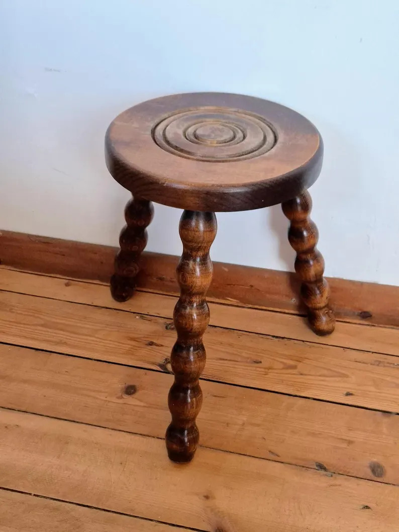 Vintage Wooden Milking Stool | Rustic Plant Stand | Round Farmhouse Side Stool - Etsy | Etsy (Global)