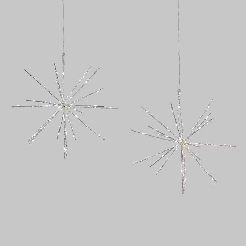 2pk LED 140LT Battery Operated Christmas Starburst Pure White - Wondershop™ | Target