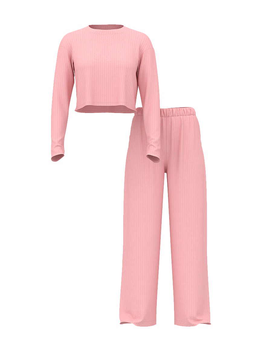 Buy Modal Wide-Rib Long Lounge Set, Angel Pink - Order Pajamas Sets online - Victoria's Secret US | Victoria's Secret (US / CA )