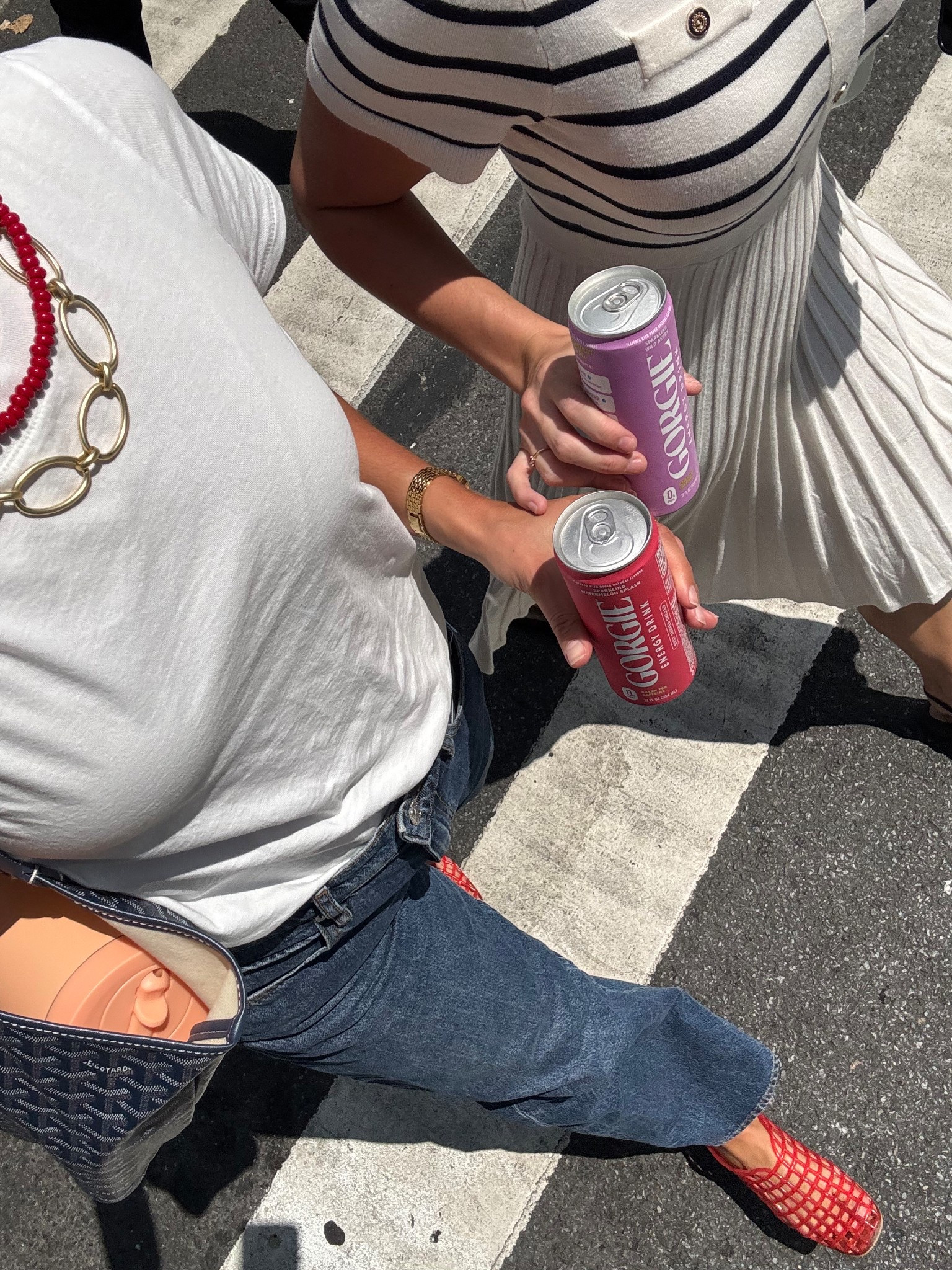 Gorgie on the go!! In my fav white t and jellies❤️