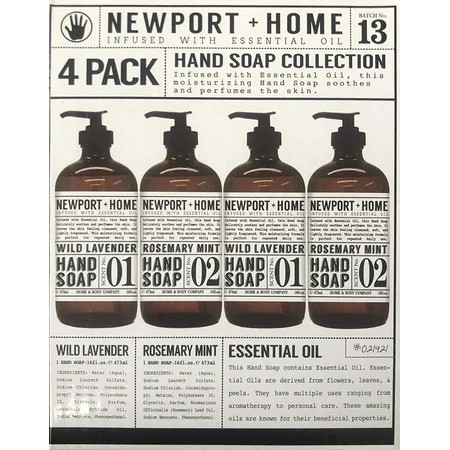 Newport + Home Hand Soap Rosemary Mint & Wild Lavender, 16 Fluid Ounce (4 Count) | Walmart (US)