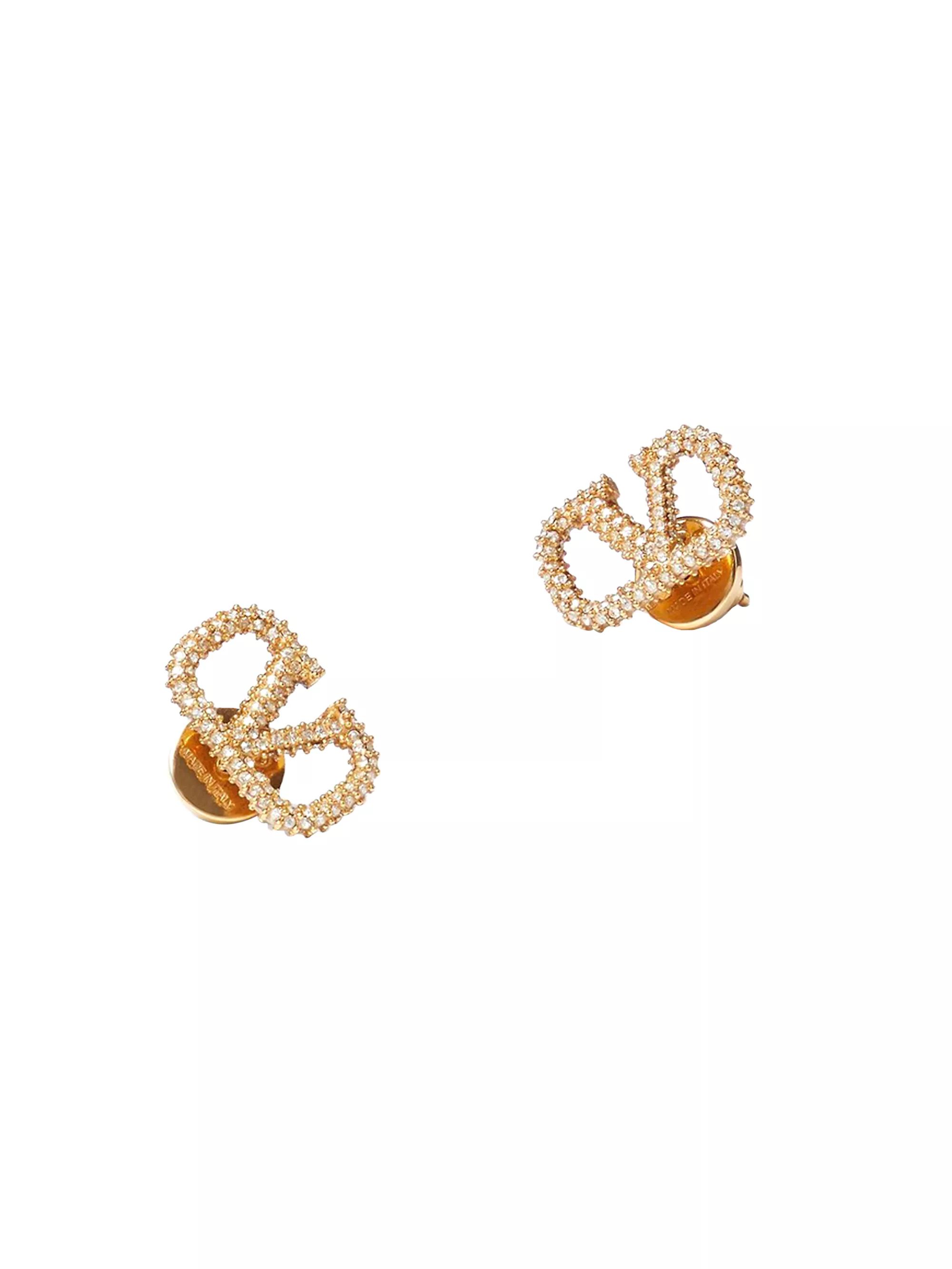 Vlogo Signature Stud Earrings In Metal And Swarovski® Crystals | Saks Fifth Avenue