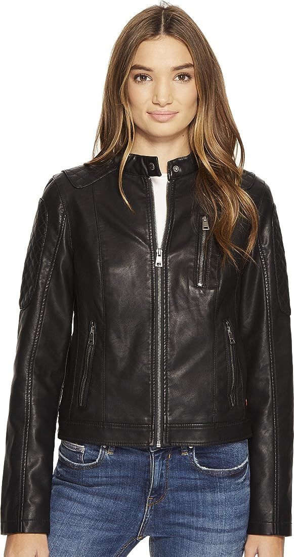 Levi's Women's Faux Leather Motocross Racer Jacket (Standard and Plus) | Amazon (US)