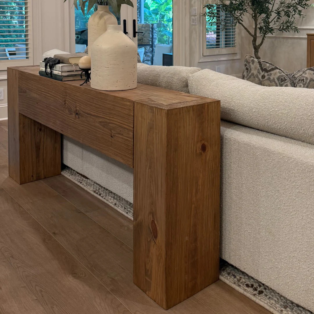 Modern Rustic Console Table - Soft Brown | Vinna Home & Kitchen