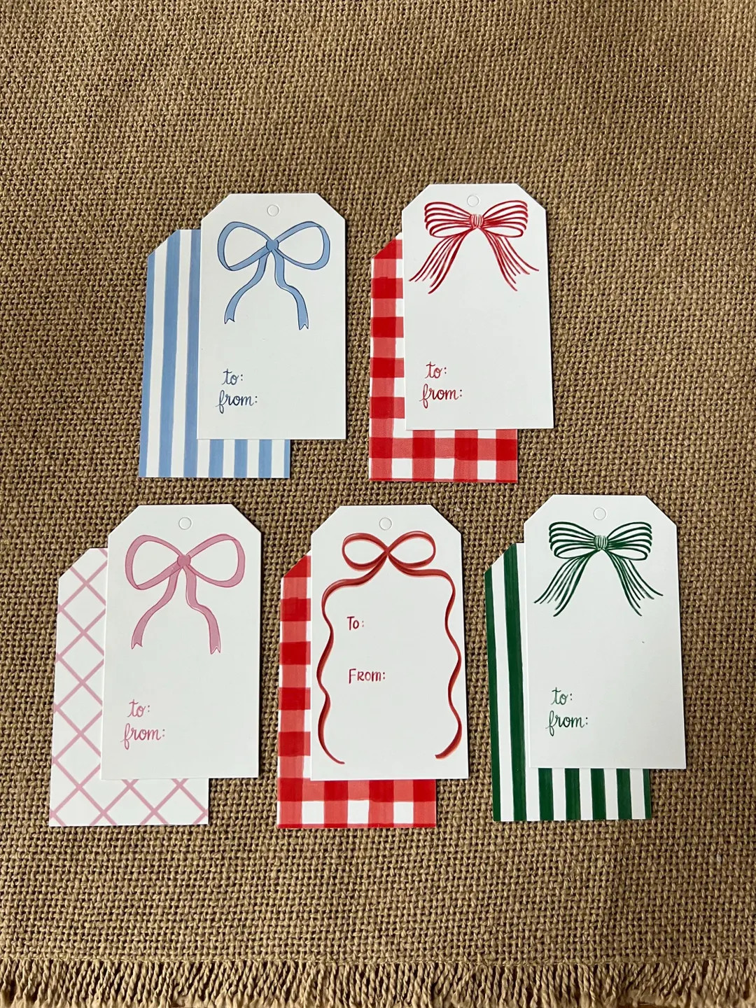 Watercolor Bow Gift Tags, Set of 10 - Etsy | Etsy (US)