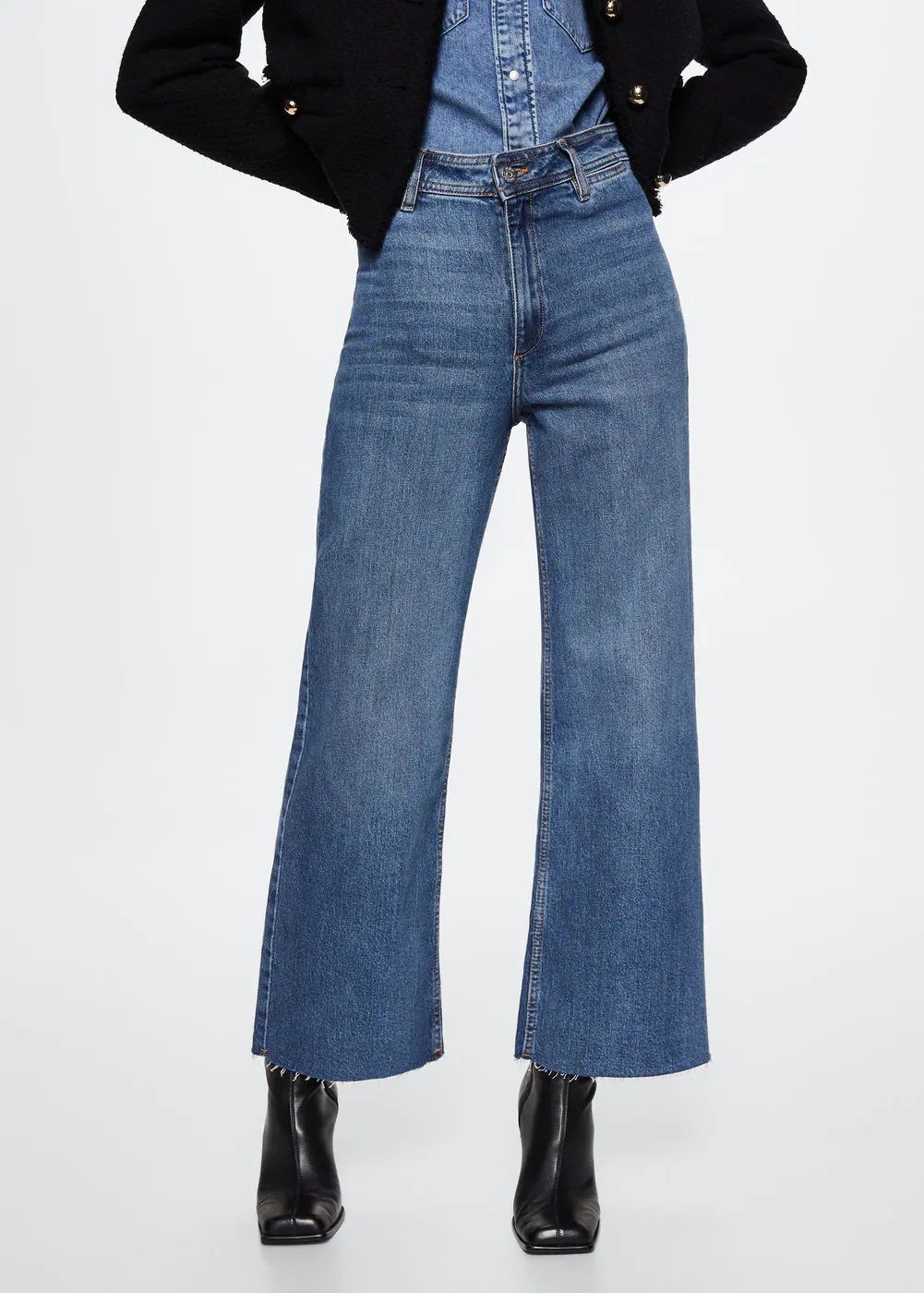 Jeans culotte high waist | MANGO (US)