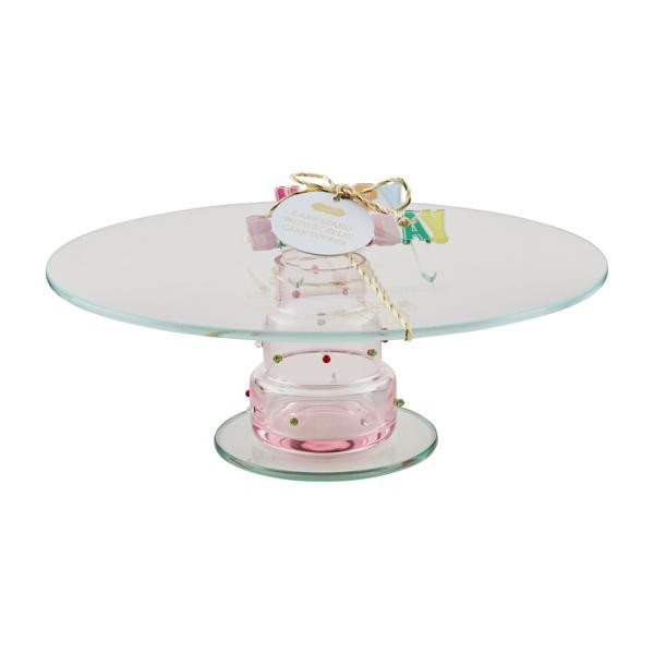 Glass Birthday Cake Stand | Mud Pie