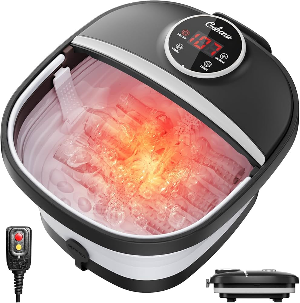 Collapsible Foot Spa Bath with Heat,Foot Massager with Two Side Supports,Leakage Protector,Temper... | Amazon (US)