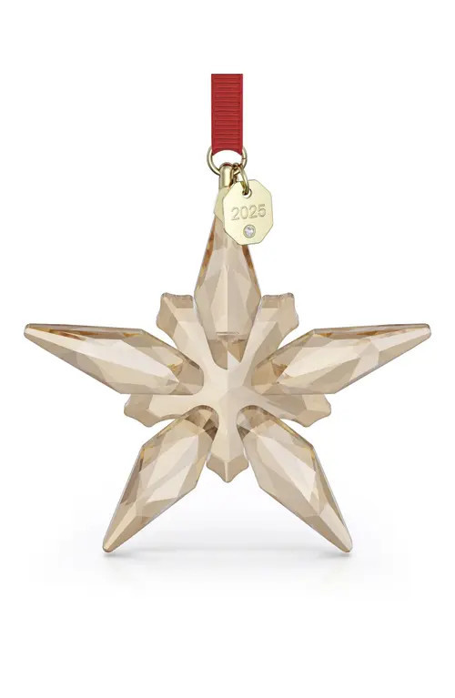 Swarovski 2025 Annual Edition Festive Crystal Snowflake Ornament in Gold at Nordstrom | Nordstrom