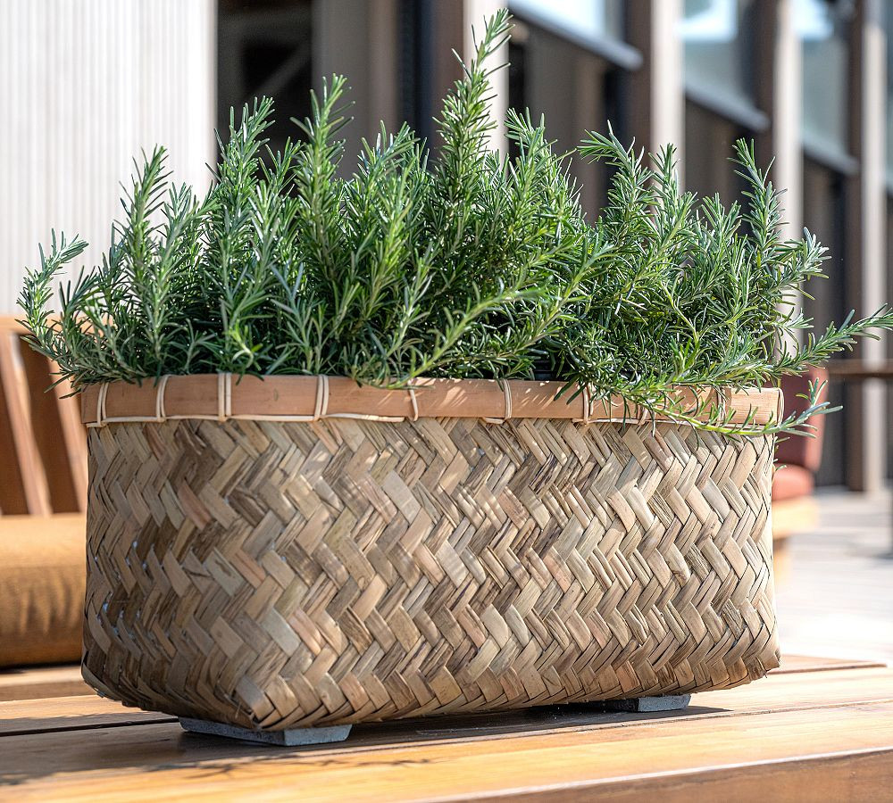 Handwoven Bohemian Long Box Indoor/Outdoor Planters | Pottery Barn (US)