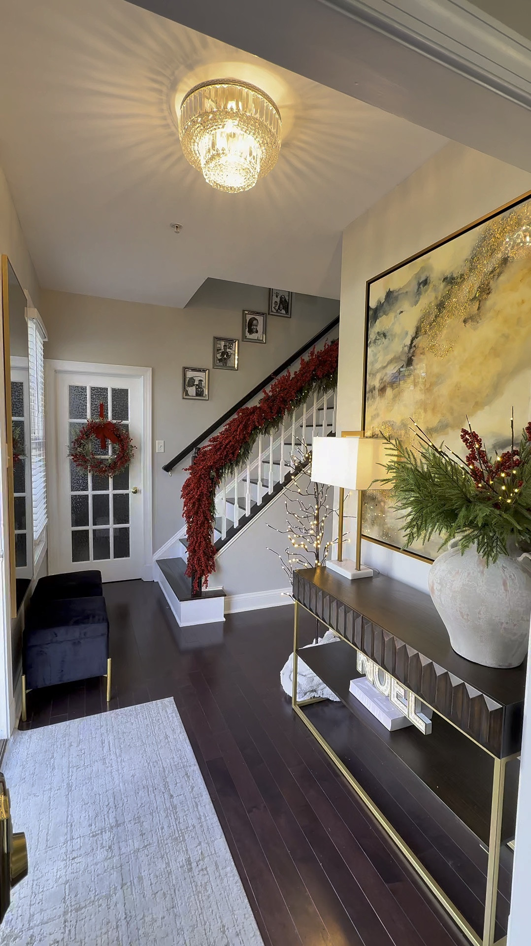 Day 2 of Christmas decor styling. Deck the halls, even in a narrow entryway like mine! 🎄 These simple Christmas decorations from @wayfair have transformed my entryway way to give it a cozy and festive holiday vibes. What’s your favorite touch here? There’s something about traditional Christmas colors that just makes a space feel so festive & inviting ❤️🎄. 
All are sourced on my shop or just say “entryway” and I’ll send you  the 🔗s. I’ve added some more of my favorite Wayfair holiday deals on my ltk, and they have free shipping 🙌🏾. #wayfairpartner #wayfair  #onlyatwayfair 

#LTKCyberWeek #LTKHome #LTKSeasonal