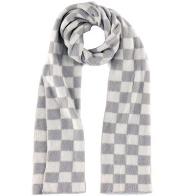Shiraleah Grey and White Check Tanner Plaid Scarf | Target