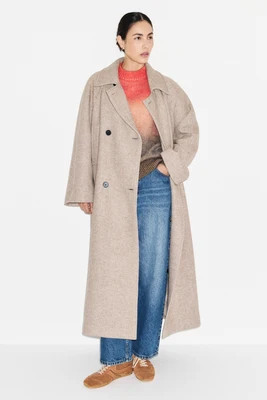 Henrietta Double Breasted Coat, OATMEAL / UK 22 | ALIGNE UK & EU