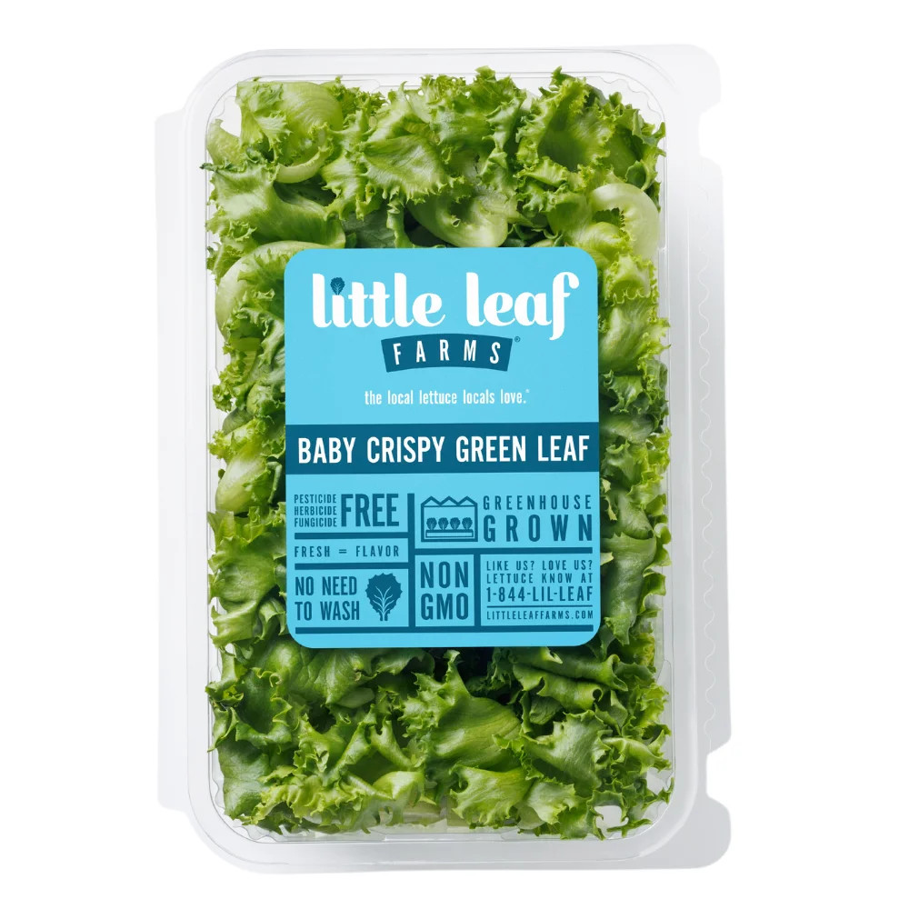 Little Leaf Farms Baby Crispy Green Leaf Lettuce Salad, 8 oz Clam Shell, Fresh - Walmart.com | Walmart (US)