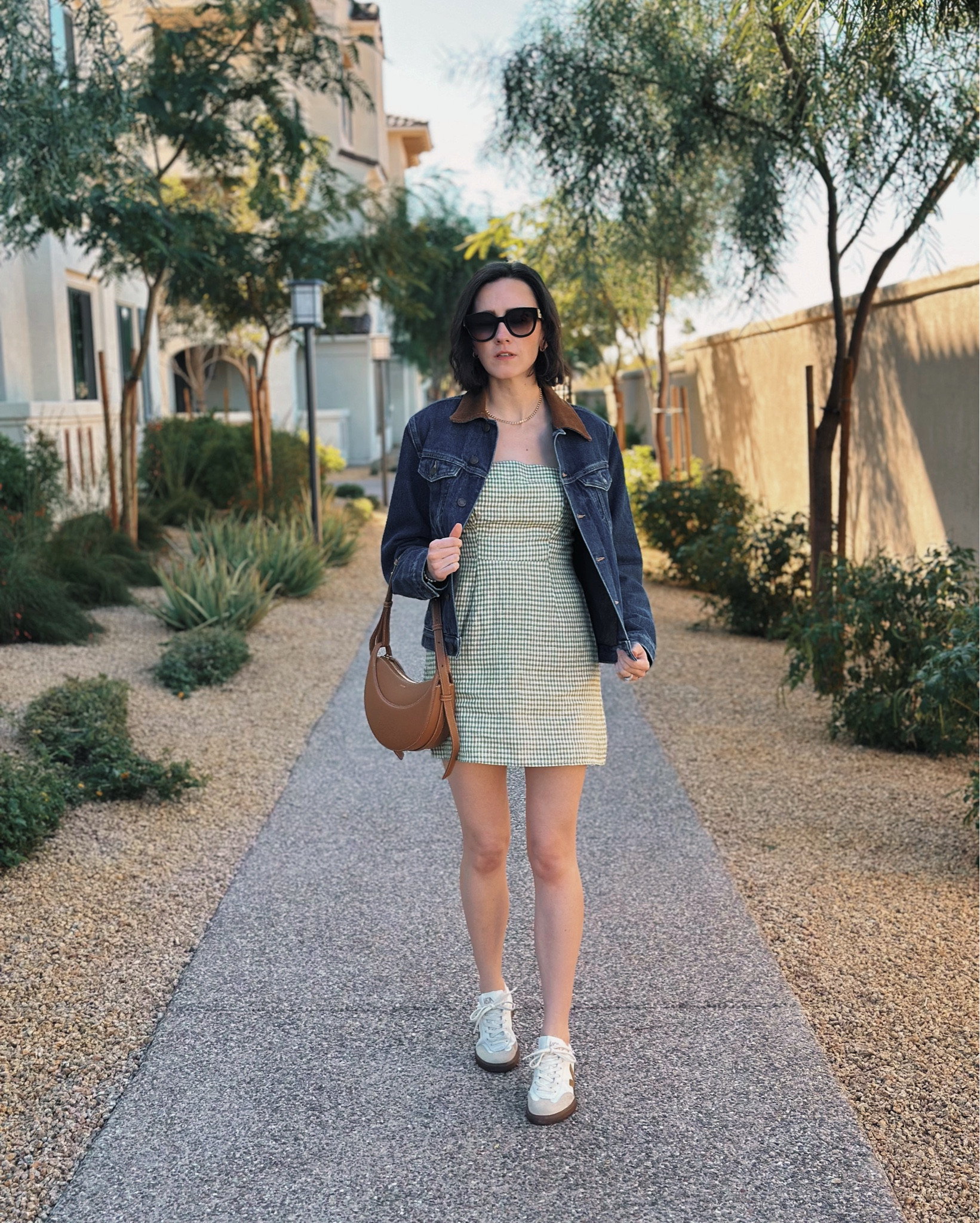 when spring arrives early in Scottsdale you immediately reach for your favorite gingham dress 💚🌸☀️ this denim jacket is my current obsession! Been wearing it on repeat lately (I got the XS) 

#LTKootd #LTKdayinmylife #LTKgrwm