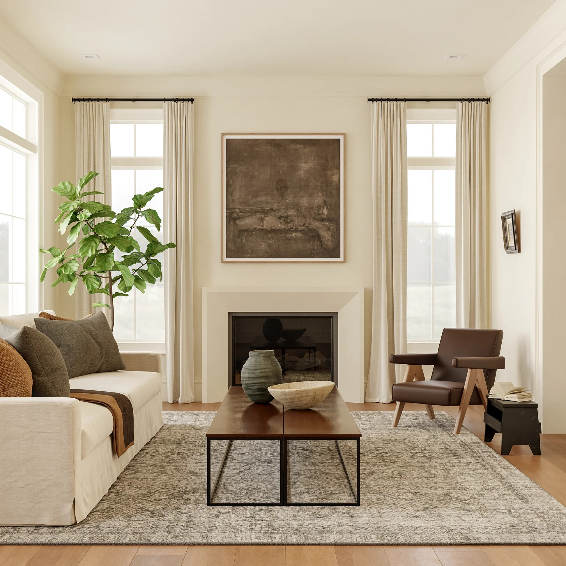 Fair Hills Antiqued Jute-Blend Rug | Grey | Rugs USA