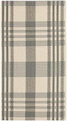 Safavieh Courtyard Collection CY6201-236 Grey and Bone Indoor/ Outdoor Area Rug (4' x 5'7") | Amazon (US)