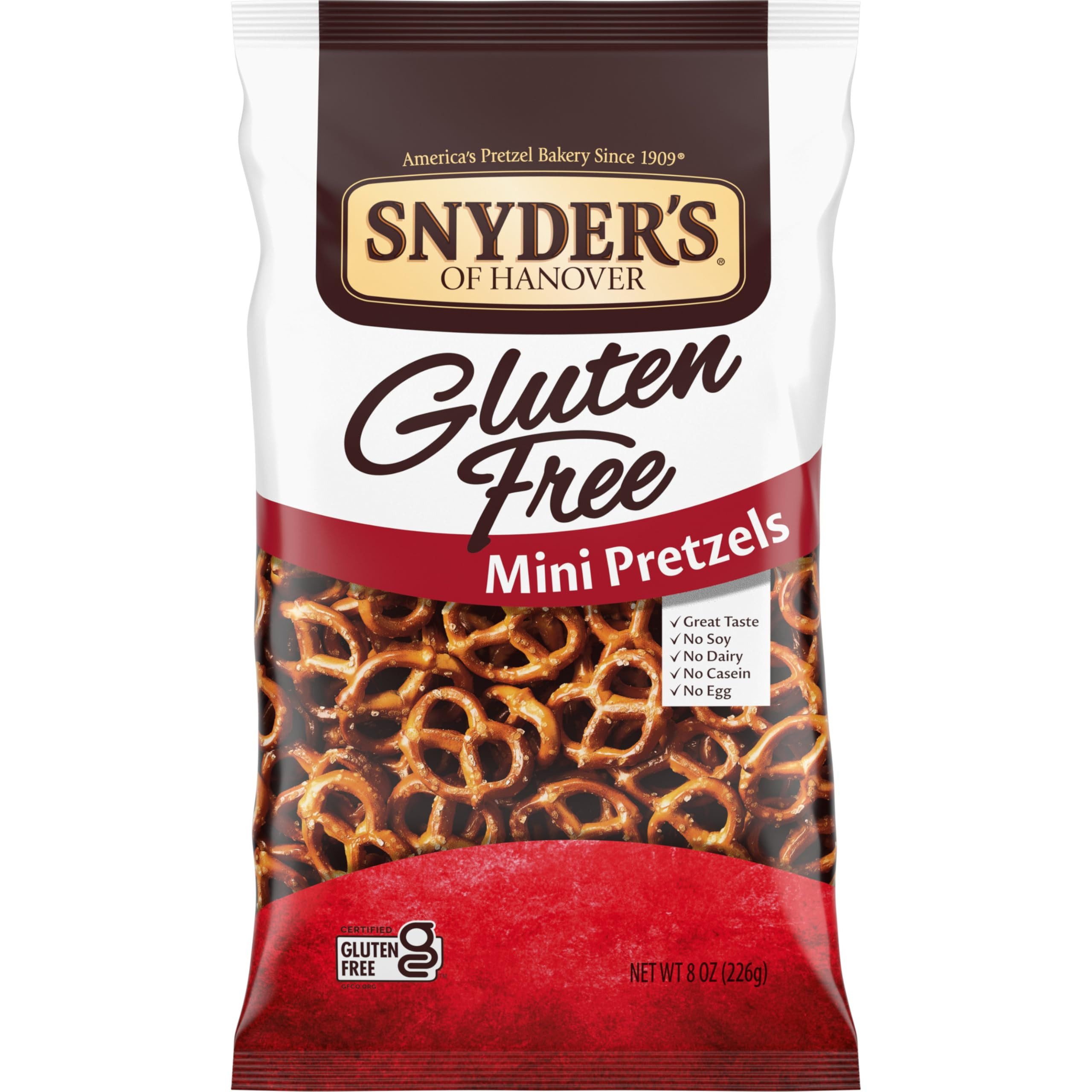 Snyder's of Hanover, Gluten Free Mini Pretzels, 8 Oz Bag | Amazon (US)