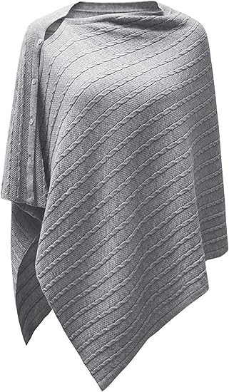 PULI Women's Versatile Knitted Shawls Scarf Poncho Sweater with Buttons Lightweight Spring Summer... | Amazon (US)