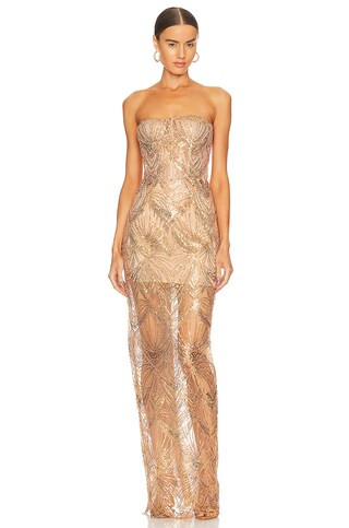 Bronx and Banco Giselle Maxi Dress in Gold from Revolve.com | Revolve Clothing (Global)