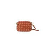 Time and Tru Women's Faux Leather and Suede Woven Camera Crossbody Bag, Cognac | Walmart (US)