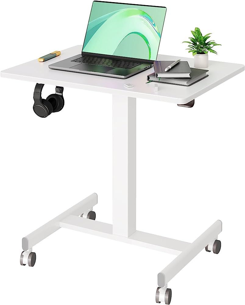 Claiks Mobile Standing Desk, Small Rolling Standing Desk, Mobile Desk Workstation with Wheels, Pn... | Amazon (US)
