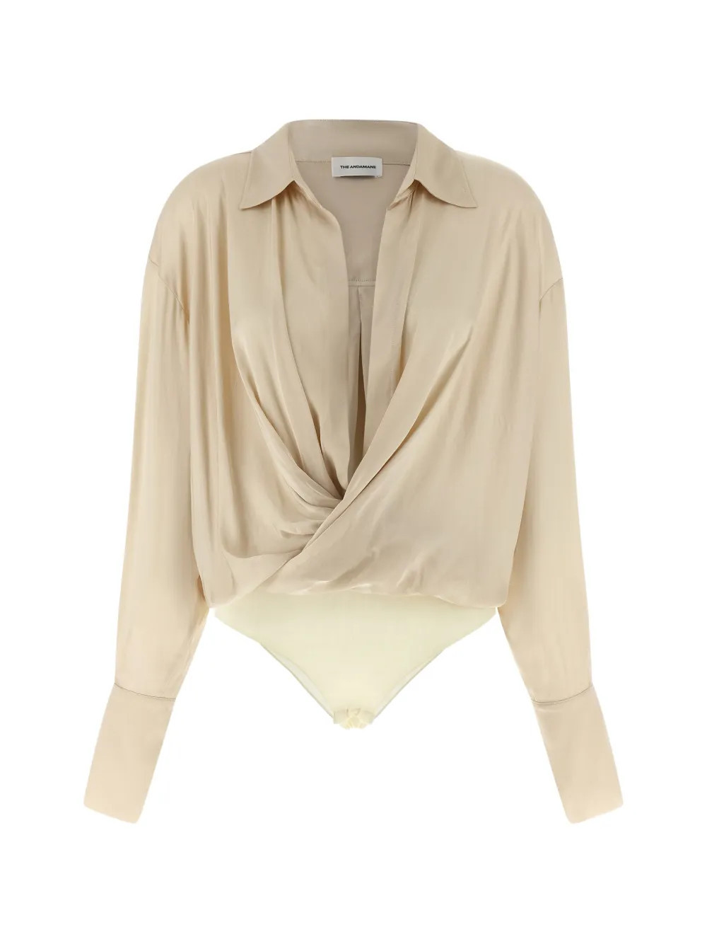 THE ANDAMANE draped long-sleeve bodysuit - Neutrals | Farfetch Global